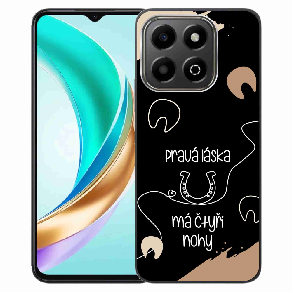 Gélový kryt mmCase na Honor X6b - konský motív čierne pozadie