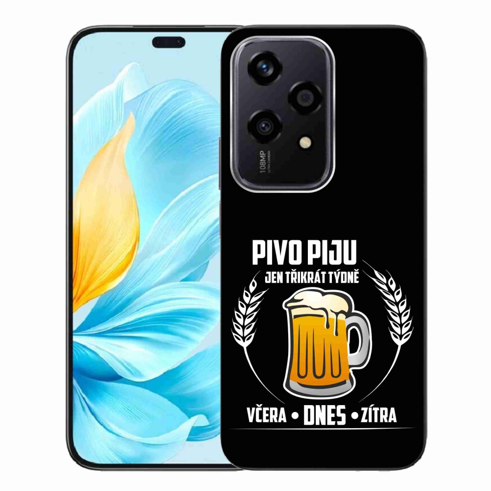 Gélový kryt mmCase na Honor 200 Lite 5G - pivní motív čierne pozadie