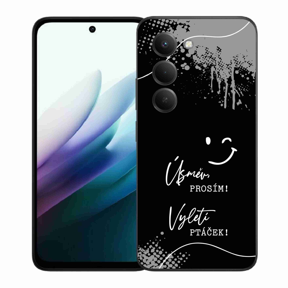 Gélový kryt mmCase na Xiaomi Redmi 15 4G/5G (171mm) - vtipný text 4 čierne pozadie