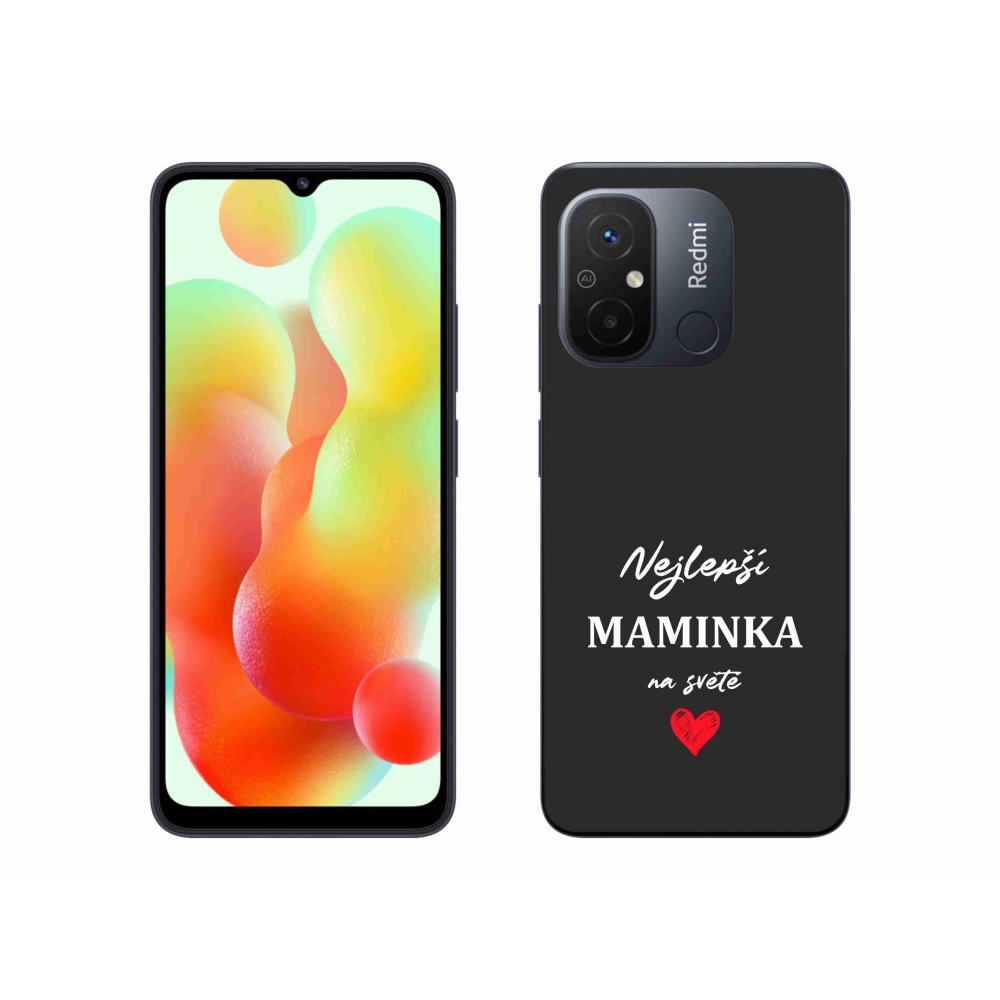 Gélový kryt mmCase na Xiaomi Redmi 12C - najlepšia mamička 1 čierne pozadie