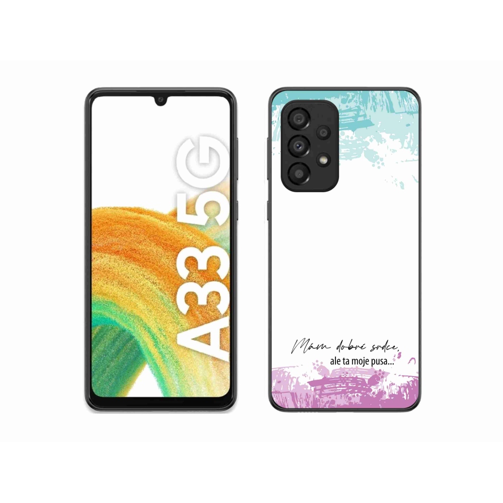 Gélový kryt mmCase na Samsung Galaxy A33 5G - vtipný text 3 biele pozadie
