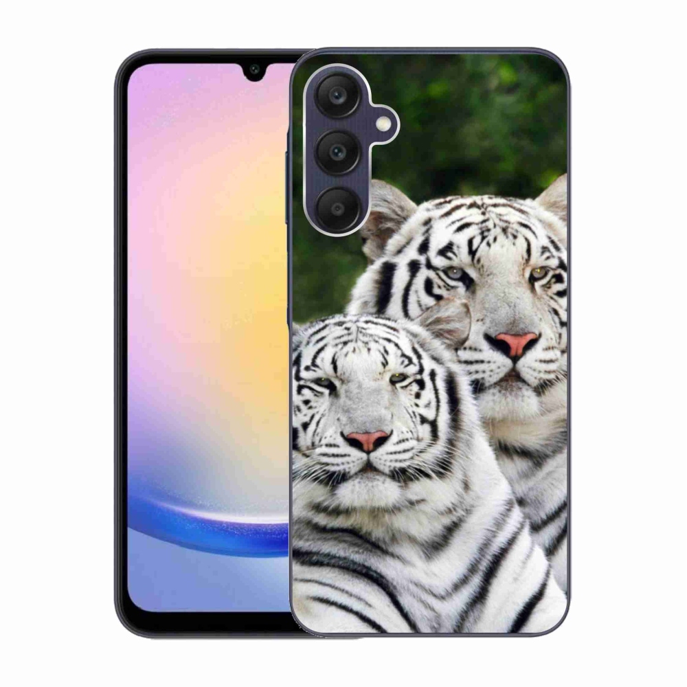 Gélový obal mmCase na Samsung Galaxy A25 5G - bieli tigre