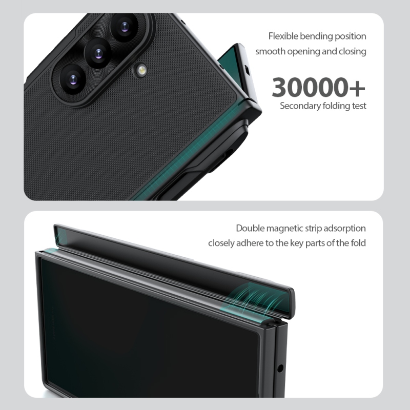 Nillkin Super Frosted FOLD Magnetic Pen Slot – zadný kryt pre Samsung Galaxy Z Fold 8 Ultra, priehľadný, čierny