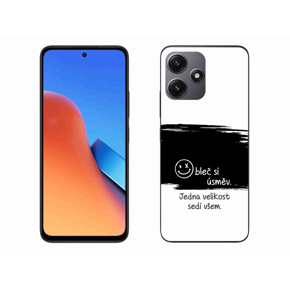 Gélový kryt mmCase na Xiaomi Redmi 12 5G - vtipný text 8 čiernobiele pozadie