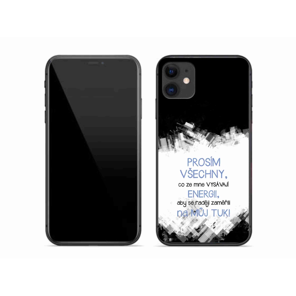 Gélový kryt mmCase na iPhone 11 - vtipný text 1 modrý