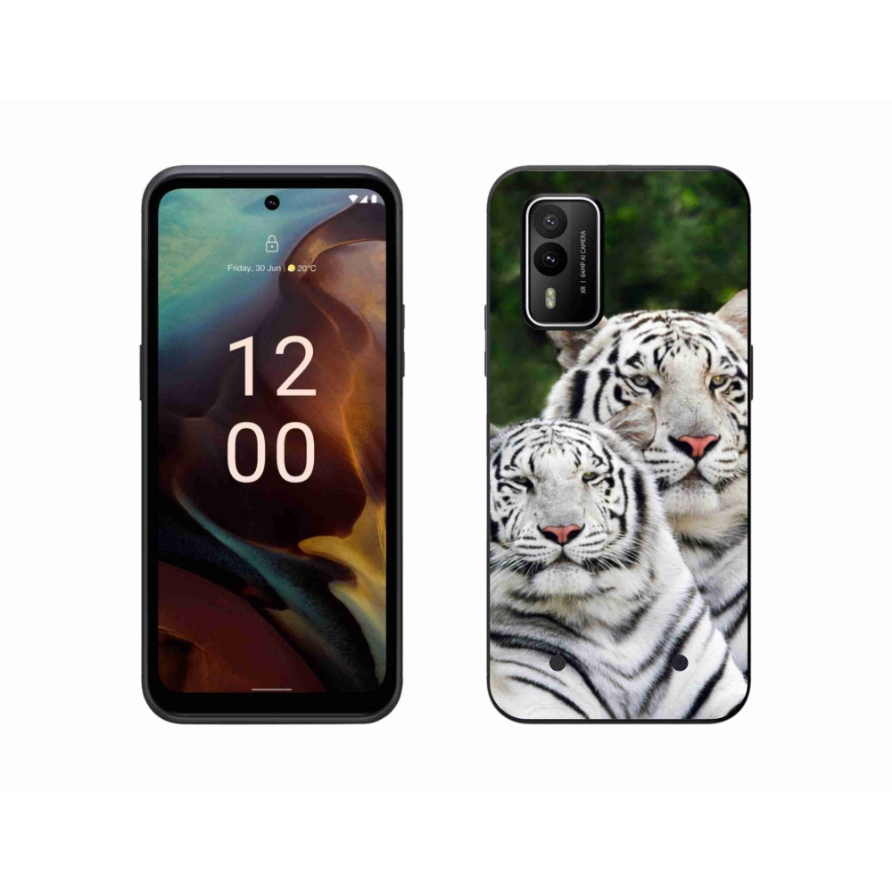 Gélový obal mmCase na Nokia XR21 - bieli tigre