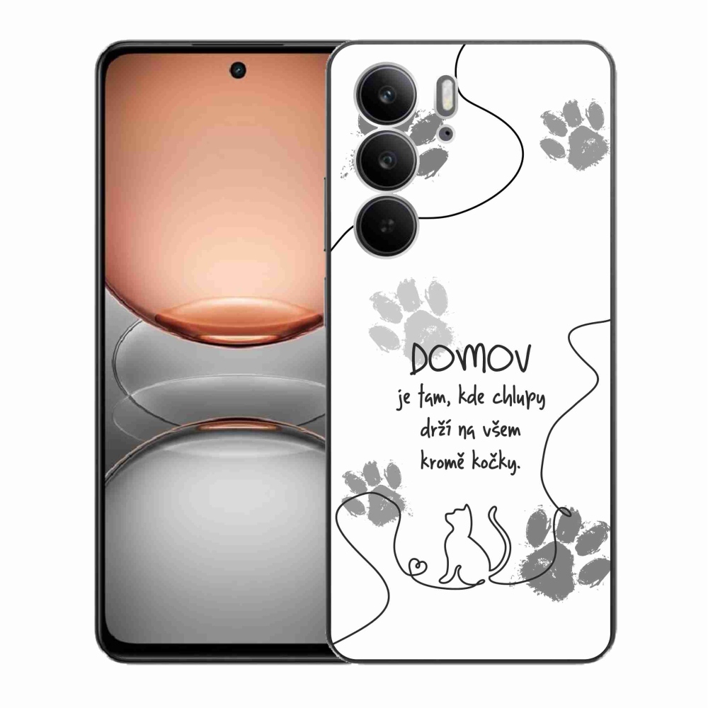 Gélový kryt mmCase na Realme C75 - mačacie motív biele pozadie
