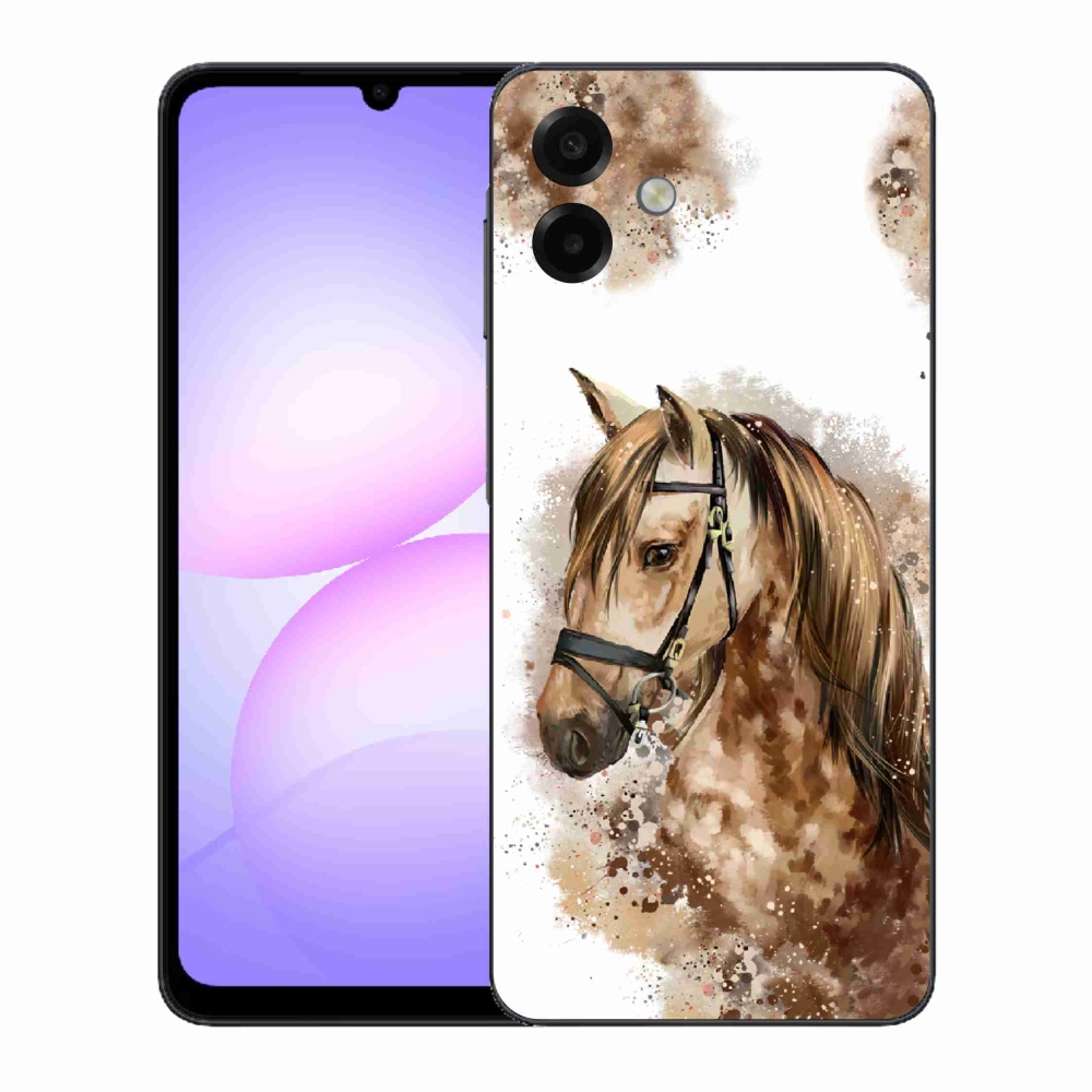 Gélový kryt mmCase na Samsung Galaxy A07 4G - hnedý kreslený kôň