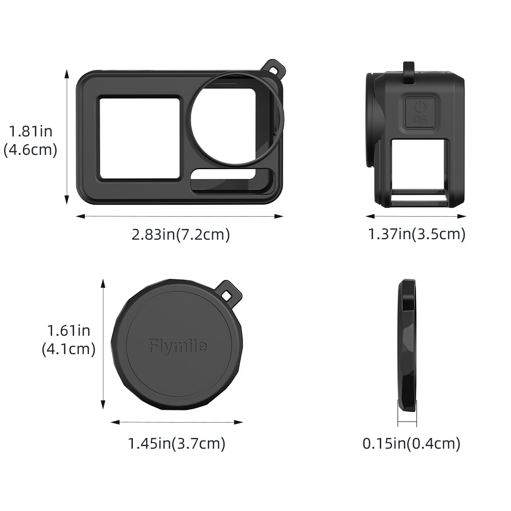 FLYMILE silikónový ochranný obal s krytkou objektívu pre DJI Osmo Action 5 Pro - modrý