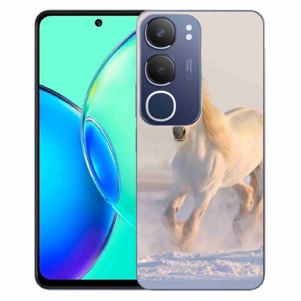 Gélový kryt mmCase na Vivo Y19s - kôň v snehu