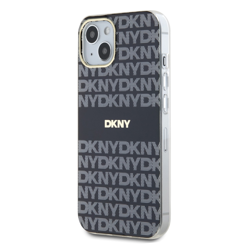 DKNY PC/TPU Repeat Pattern Tonal Stripe Magsafe Zadný Kryt pre iPhone 13 Black