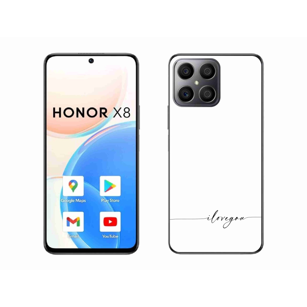 Gélový kryt mmCase na Honor X8 4G - I love you biele pozadie