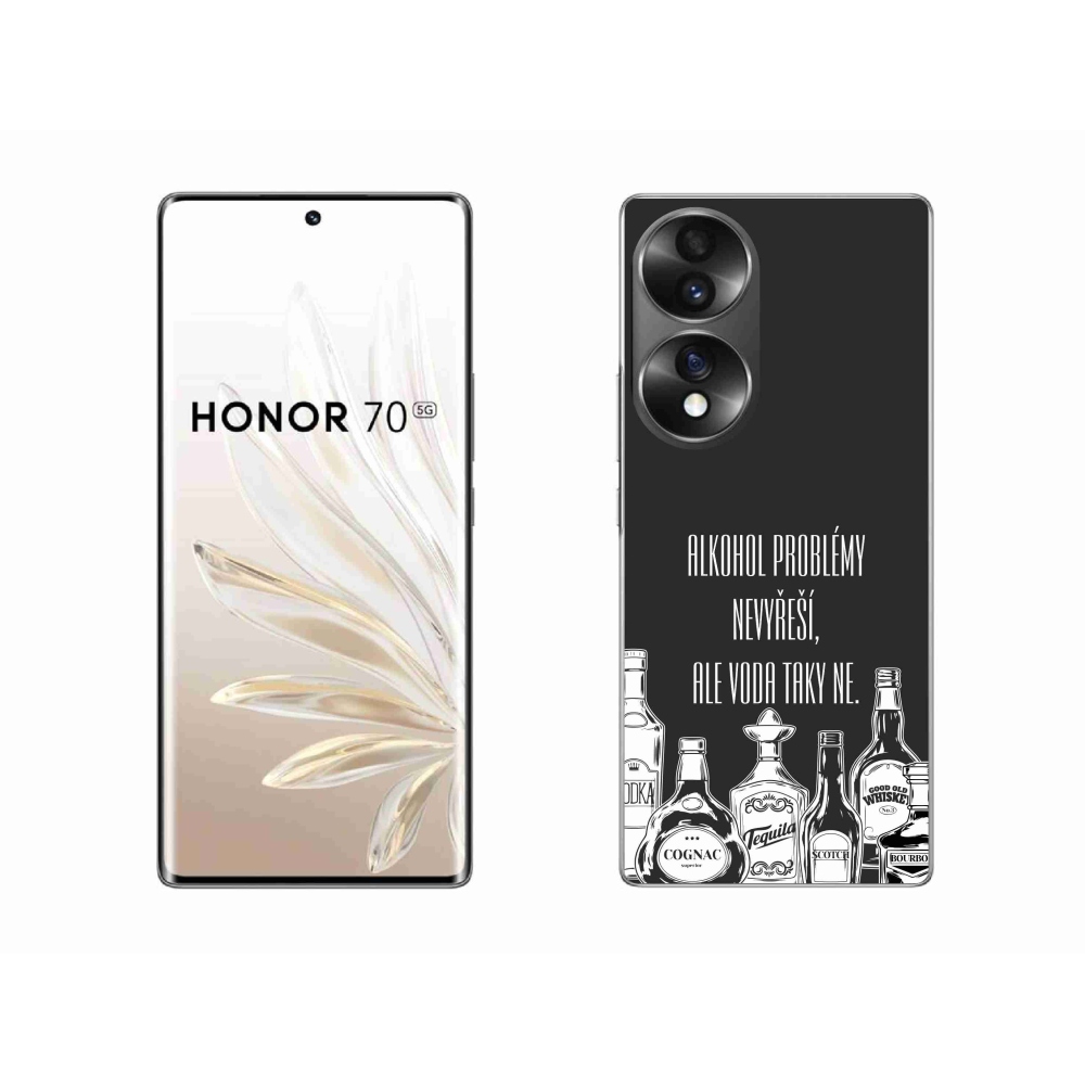 Gélový kryt mmCase na Honor 70 - vtipný text čierne pozadie