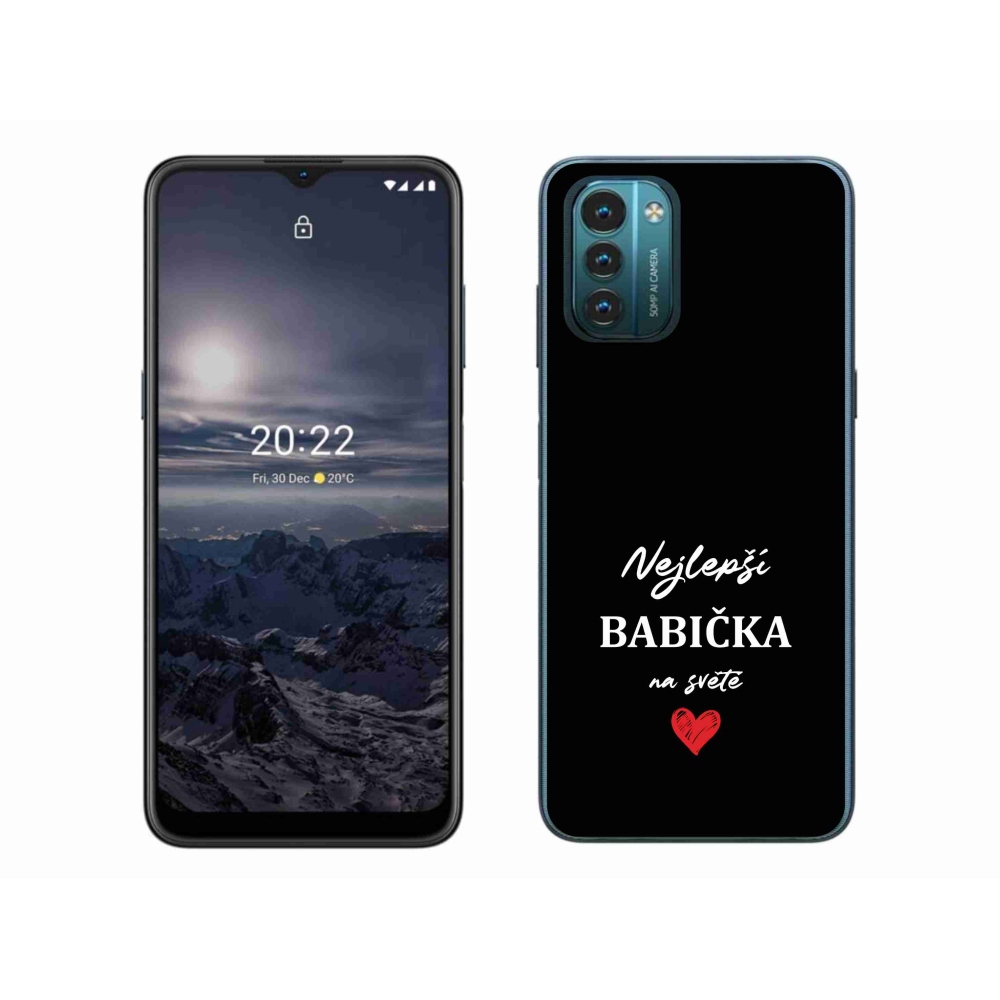 Gélový kryt mmCase na Nokia G11/G21 - najlepšia babička 1 čierne pozadie