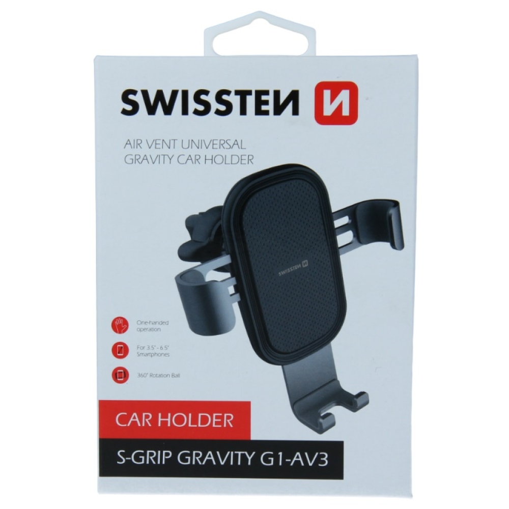 Držiak na mobil Swissten S-Grip G1-AV3 do vetráčika ventilácie - čierny
