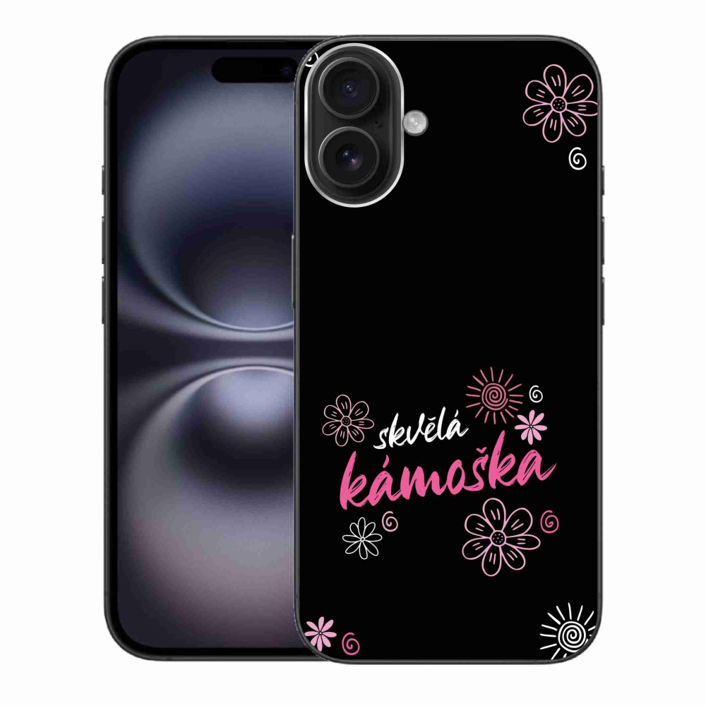 Gélový kryt mmCase na iPhone 16 Plus - skvelá kamoška čierne pozadie