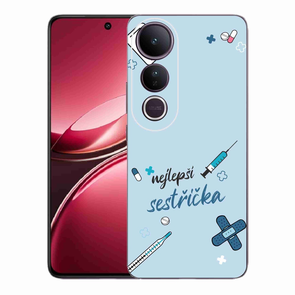 Gélový kryt mmCase na Vivo V50 Lite 4G/5G - najlepšia sestrička modré pozadie