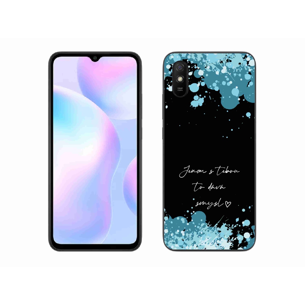 Gélový kryt mmCase na Xiaomi Redmi 9AT - zamilovaný text čierne pozadie