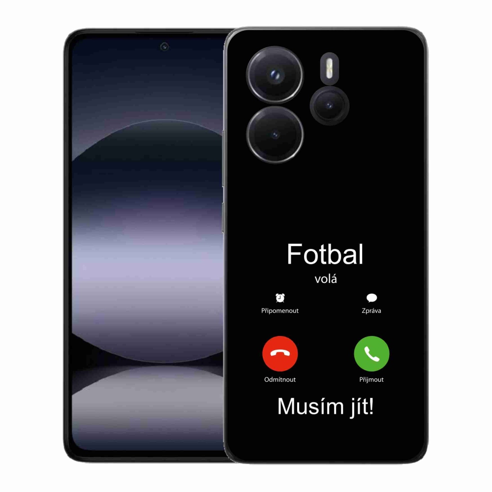 Gélový kryt mmCase na Xiaomi Redmi Note 14 - futbal volá čierne pozadie