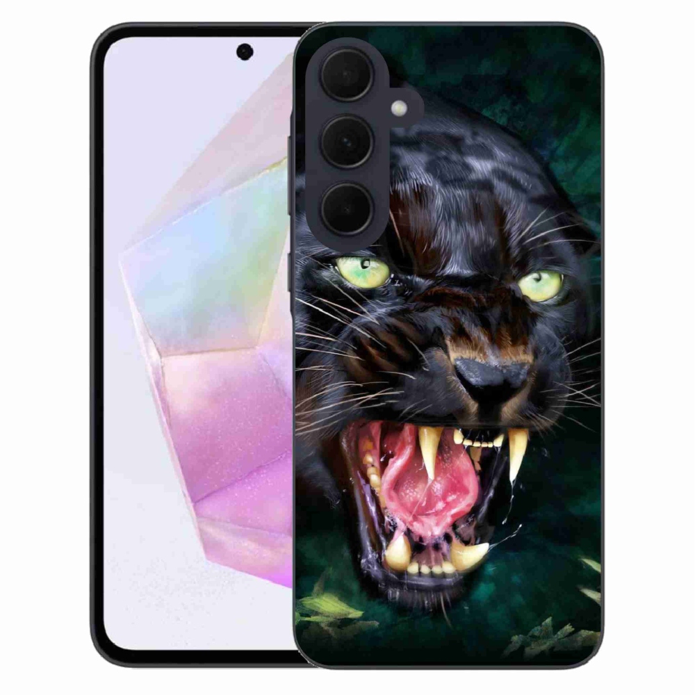 Gélový kryt mmCase na Samsung Galaxy A35 5G - rozzúrený čierny panter