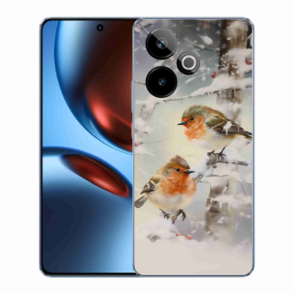 Gélový kryt mmCase na Realme GT 7 5G/GT 7T 5G - vtáčiky v zime