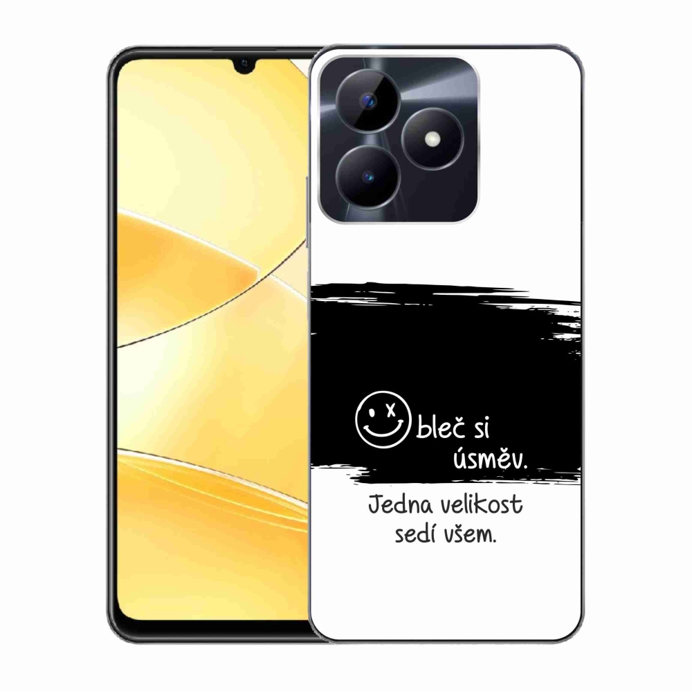 Gélový kryt mmCase na Realme C51/C53 - vtipný text 8 čiernobiele pozadie