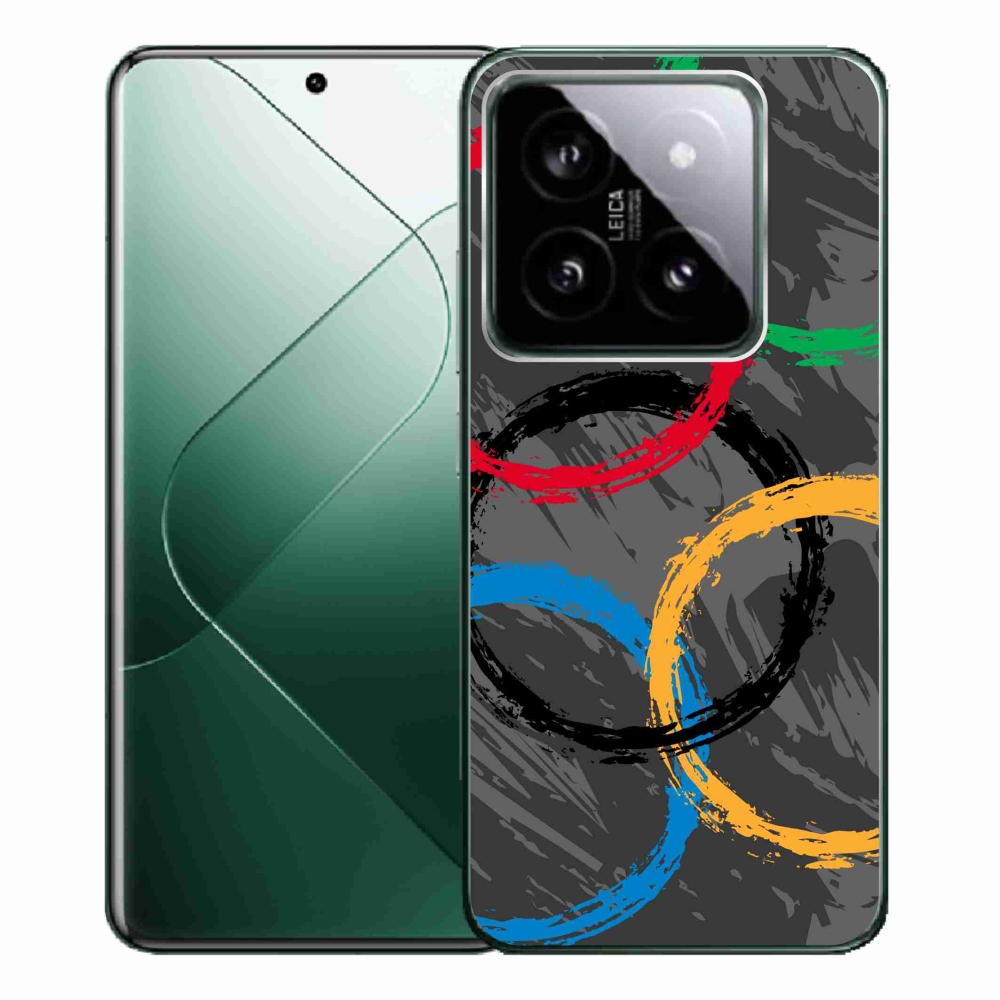 Gélový kryt mmCase na Xiaomi 14 Pro - olympijské kruhy čierne pozadie