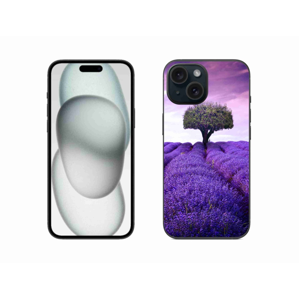 Gélový kryt mmCase na iPhone 15 - levanduľová lúka