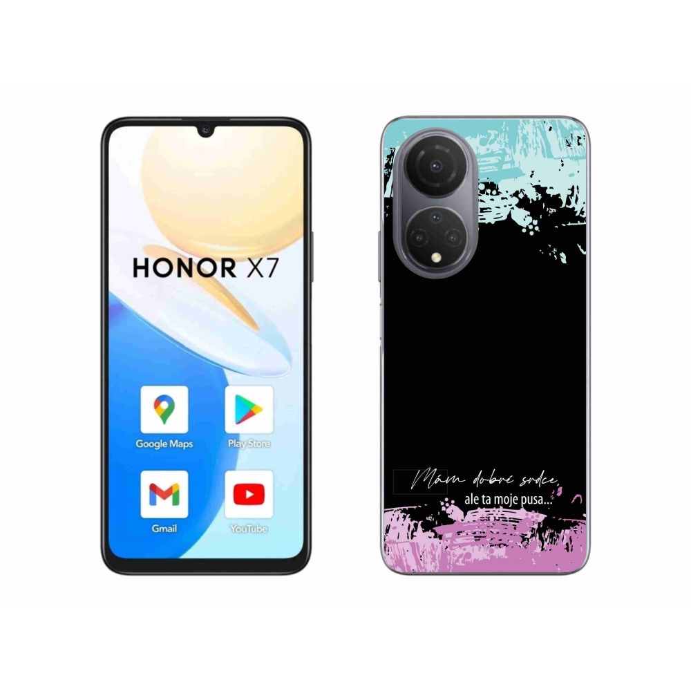 Gélový kryt mmCase na Honor X7 - vtipný text 3 čierne pozadie