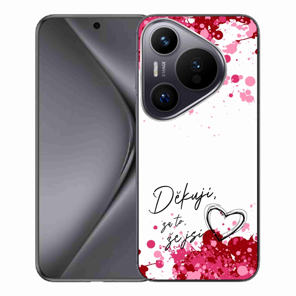 Gélový kryt mmCase na Huawei Pura 70 Pro - zamilovaný text 2 biele pozadie