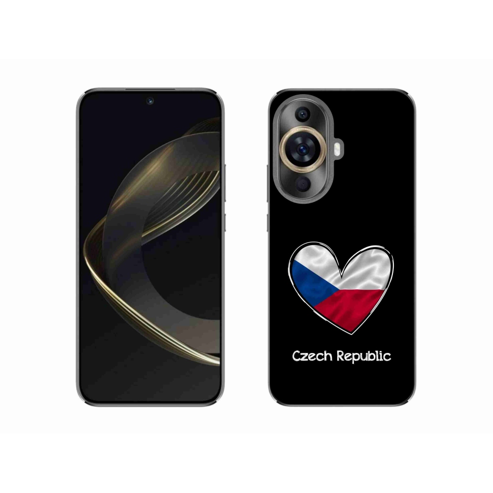 Gélový kryt mmCase na Huawei Nova 11 - vlajka srdca čierne pozadie