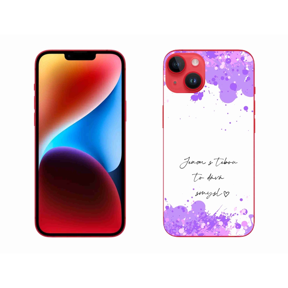 Gélový kryt mmCase na iPhone 14 Plus - zamilovaný text biele pozadie