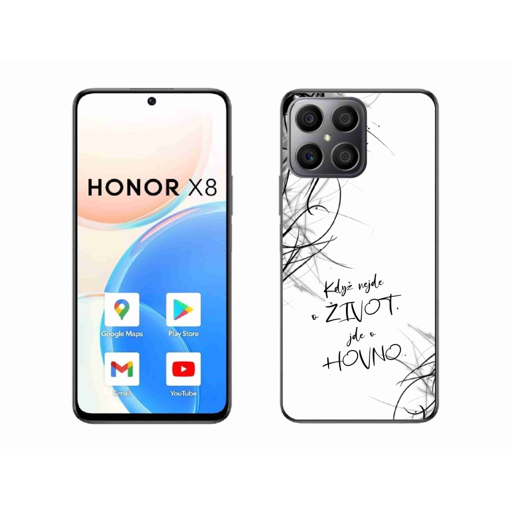 Gélový kryt mmCase na Honor X8 4G - vtipný text 16 biele pozadie