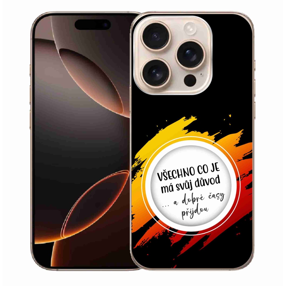 Gélový kryt mmCase na iPhone 16 Pro Max - citát 3 čierne pozadie