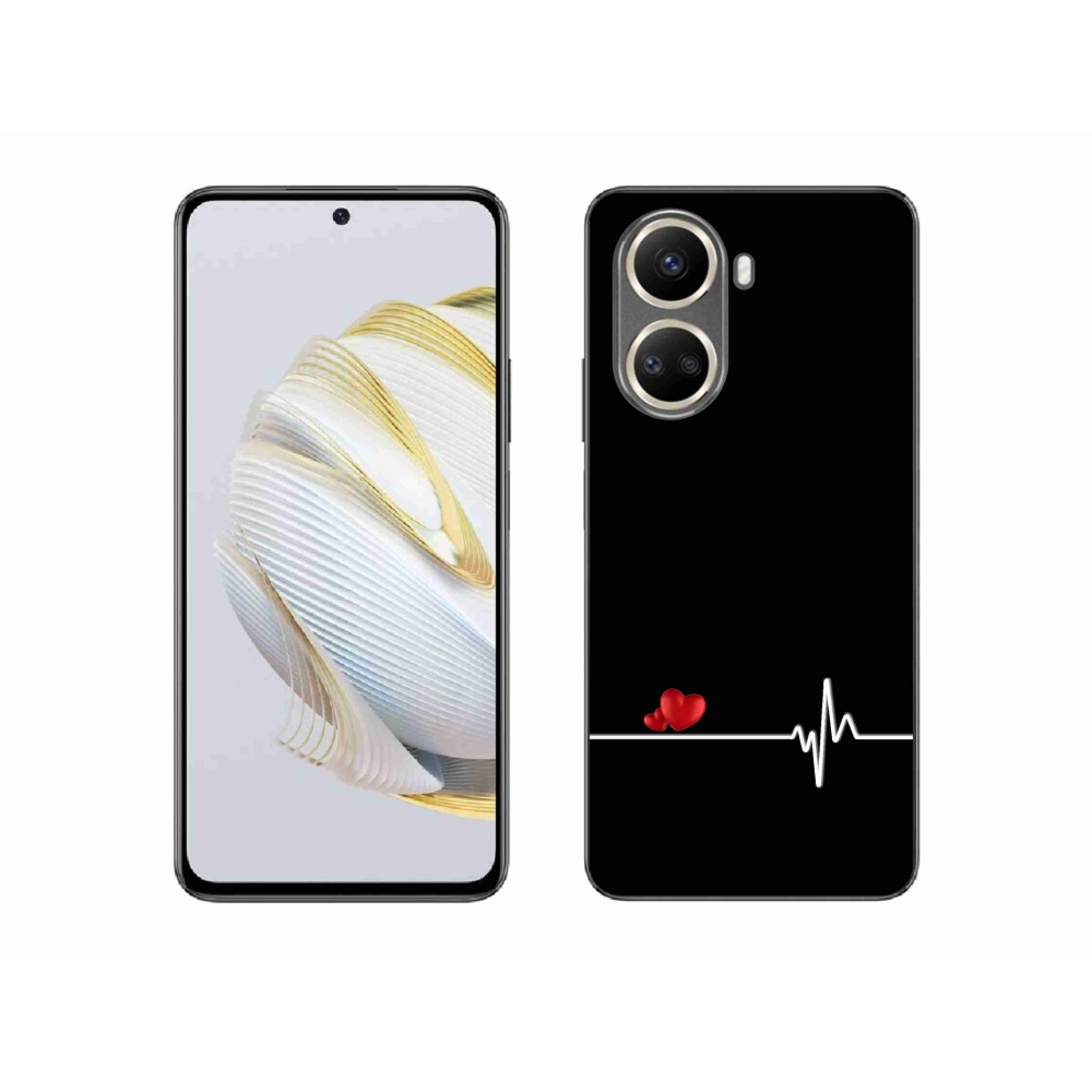 Gélový kryt mmCase na Huawei Nova 10 SE - srdce a tep čierne pozadie