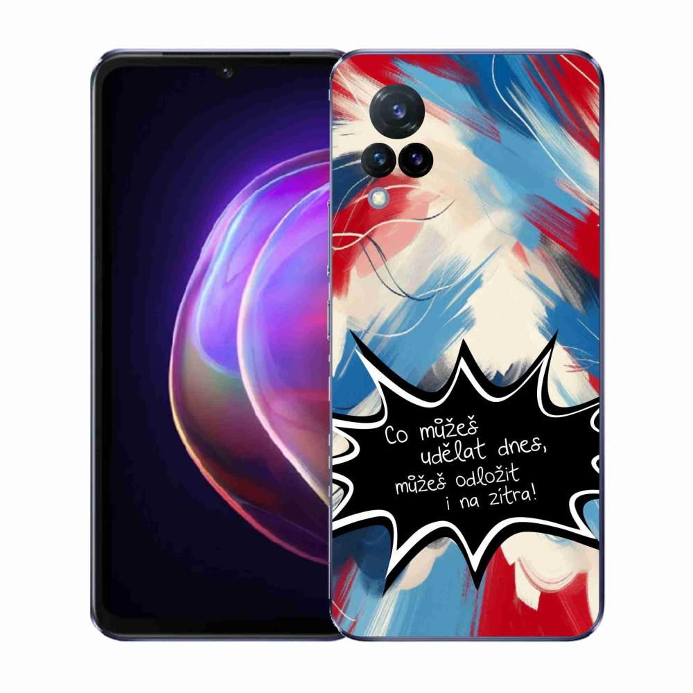 Gélový kryt mmCase na Vivo V21 4G/5G - vtipný text 9 čierne pozadie