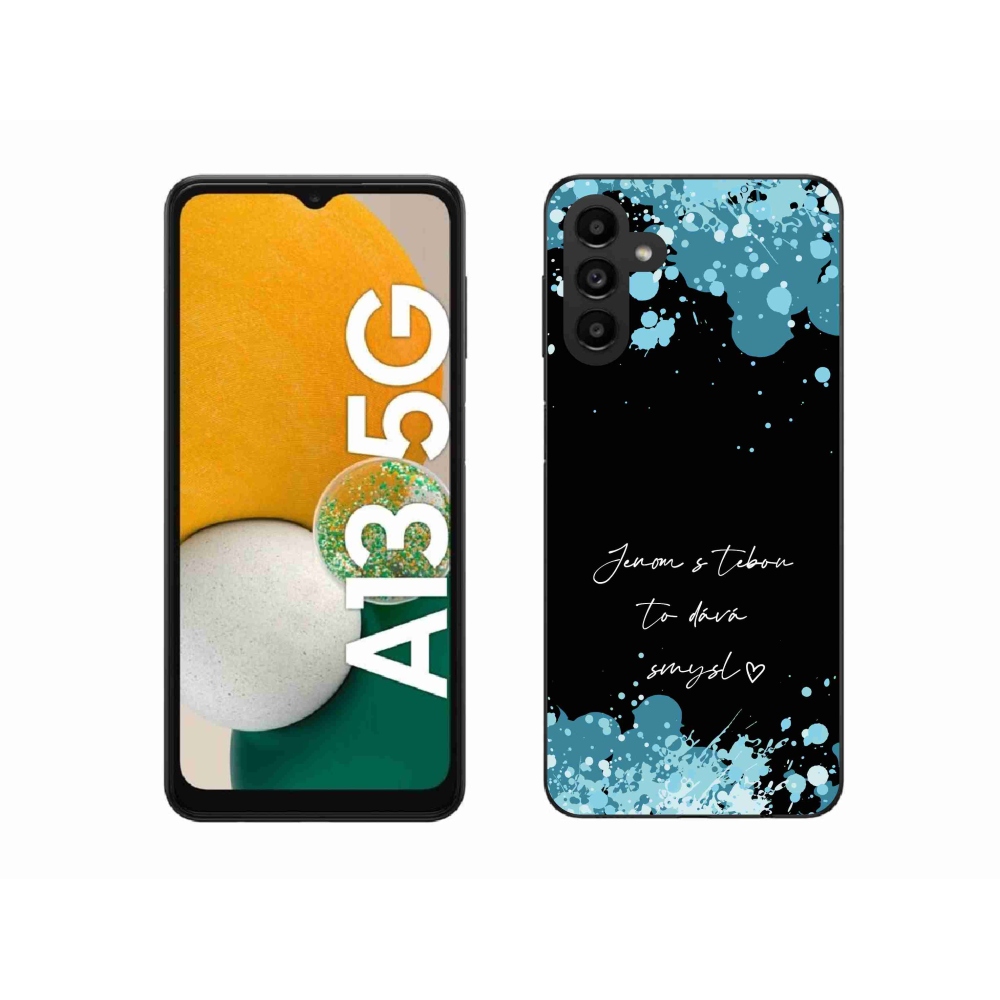 Gélový kryt mmCase na Samsung Galaxy A13 5G - zamilovaný text čierne pozadie