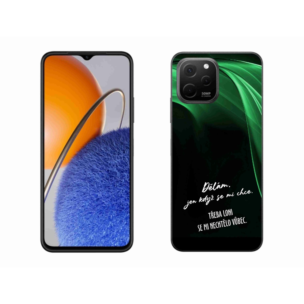 Gélový kryt mmCase na Huawei Nova Y61 - vtipný text 12 čierne pozadie
