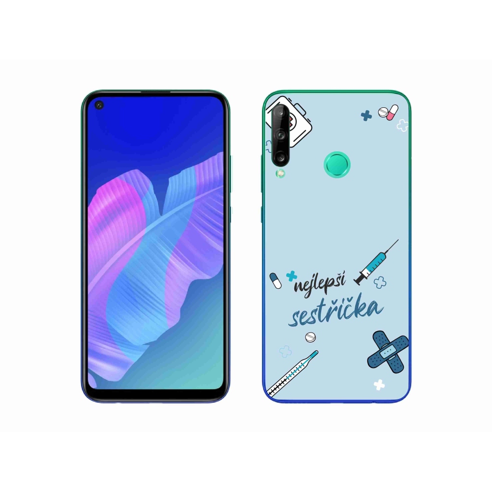 Gélový kryt mmCase na Huawei P40 Lite E - najlepšia sestrička modré pozadie