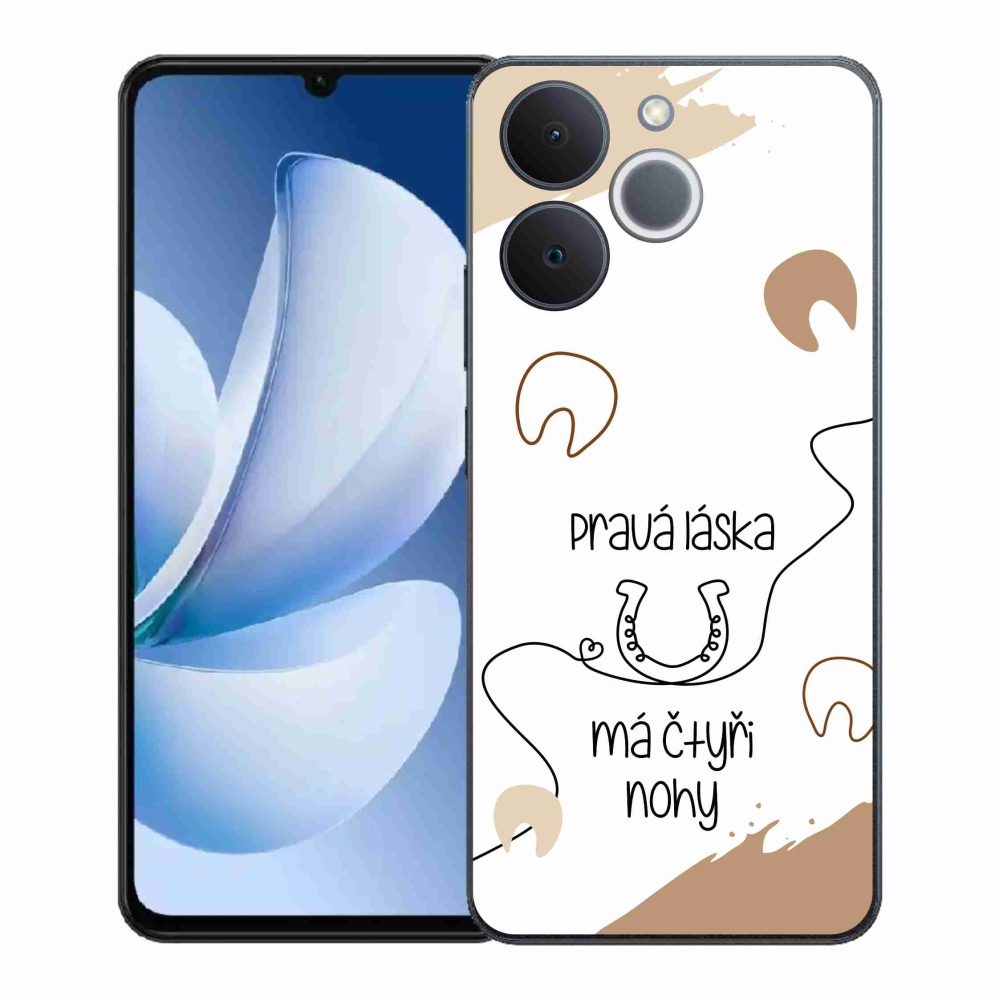 Gélový kryt mmCase na Realme Note 70T - konský motív biele pozadie