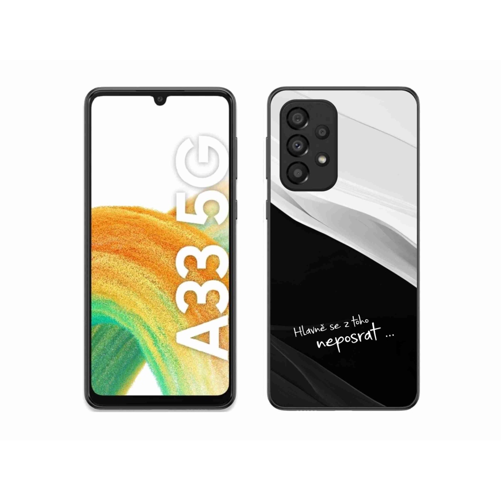 Gélový kryt mmCase na Samsung Galaxy A33 5G - vtipný text 13 čiernobiele pozadie