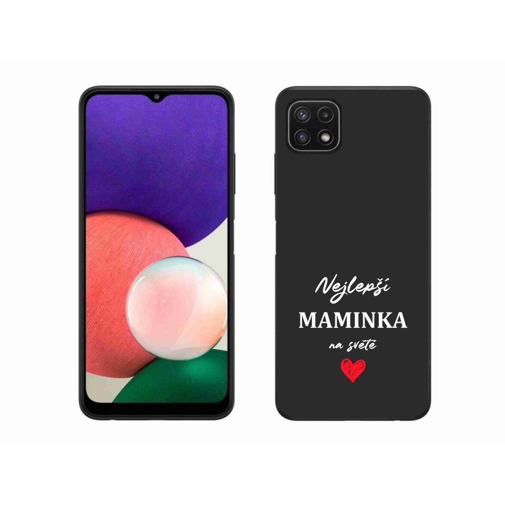 Gélový kryt mmCase na Samsung Galaxy A22 5G - najlepšia mamička 1 čierne pozadie