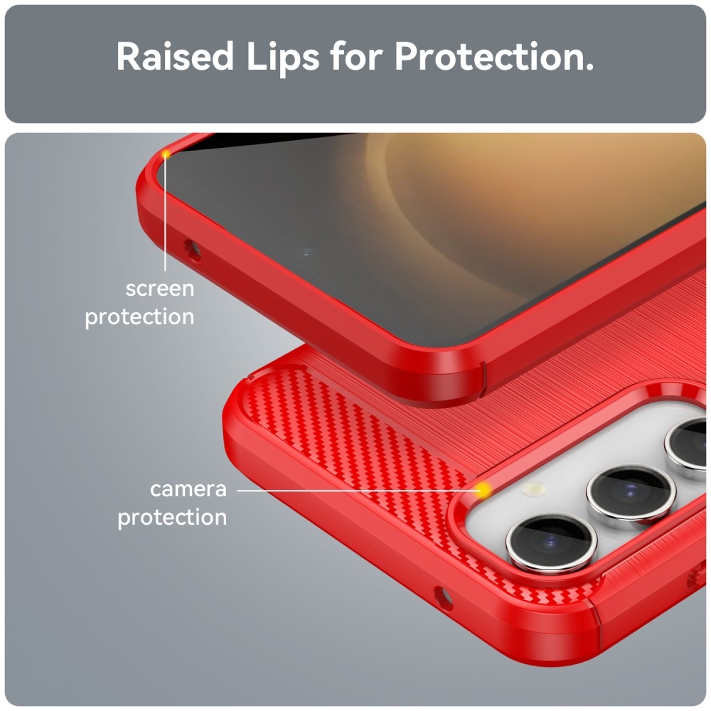 Carbon odolný gélový obal na Samsung Galaxy S23 FE - červený