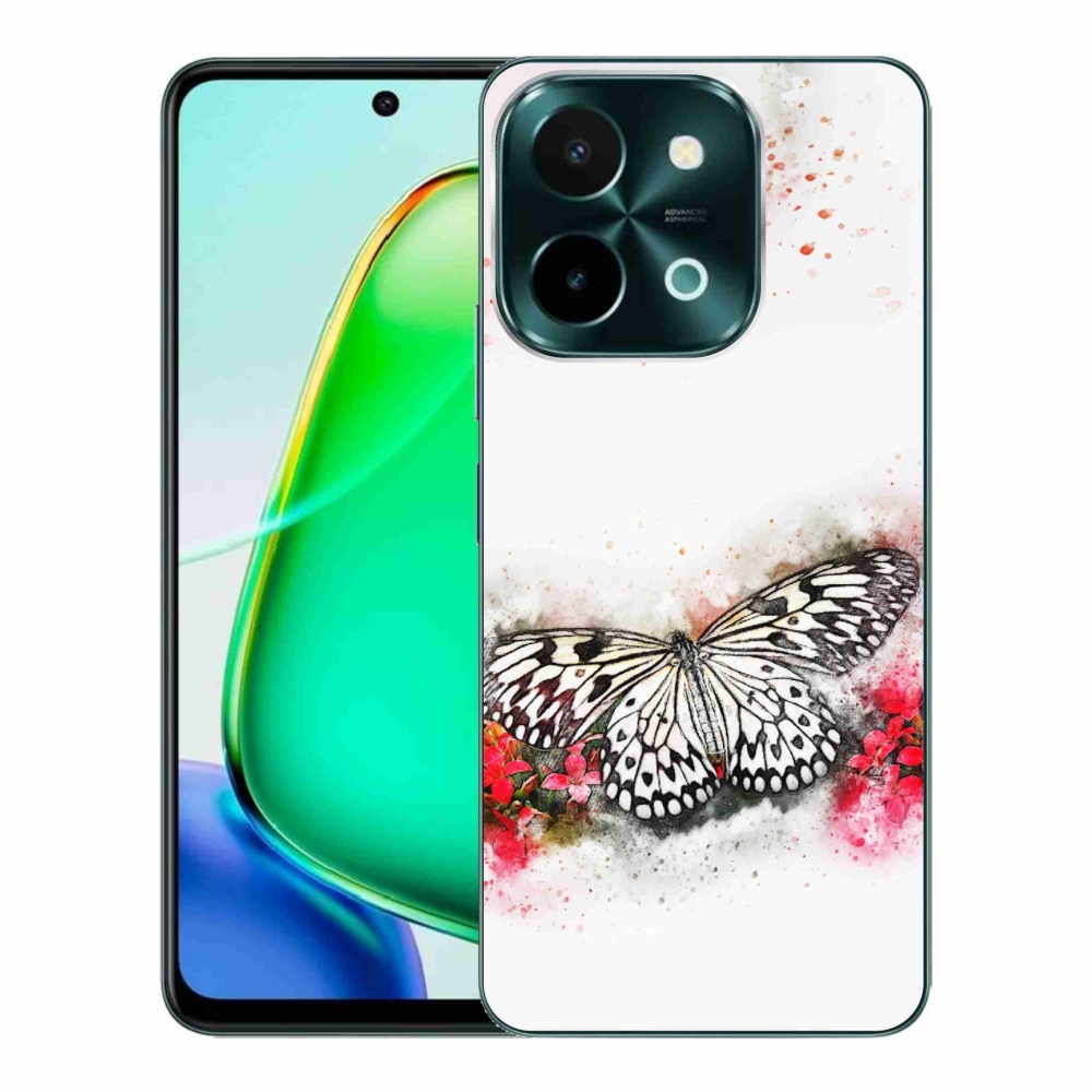 Gélový kryt mmCase na Vivo Y28 - čiernobiely motýľ