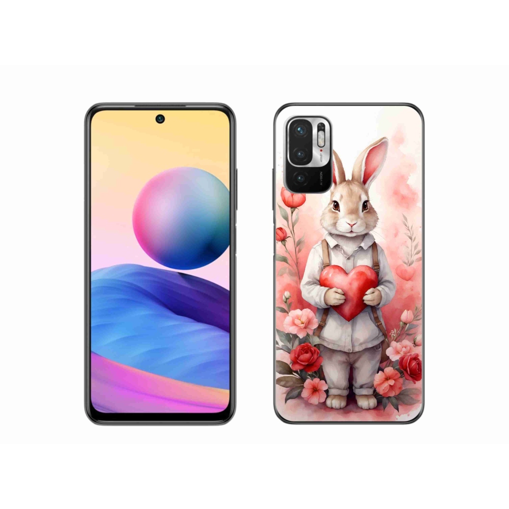 Gélový kryt mmCase na Xiaomi Redmi Note 10 5G - zajac so srdiečkom