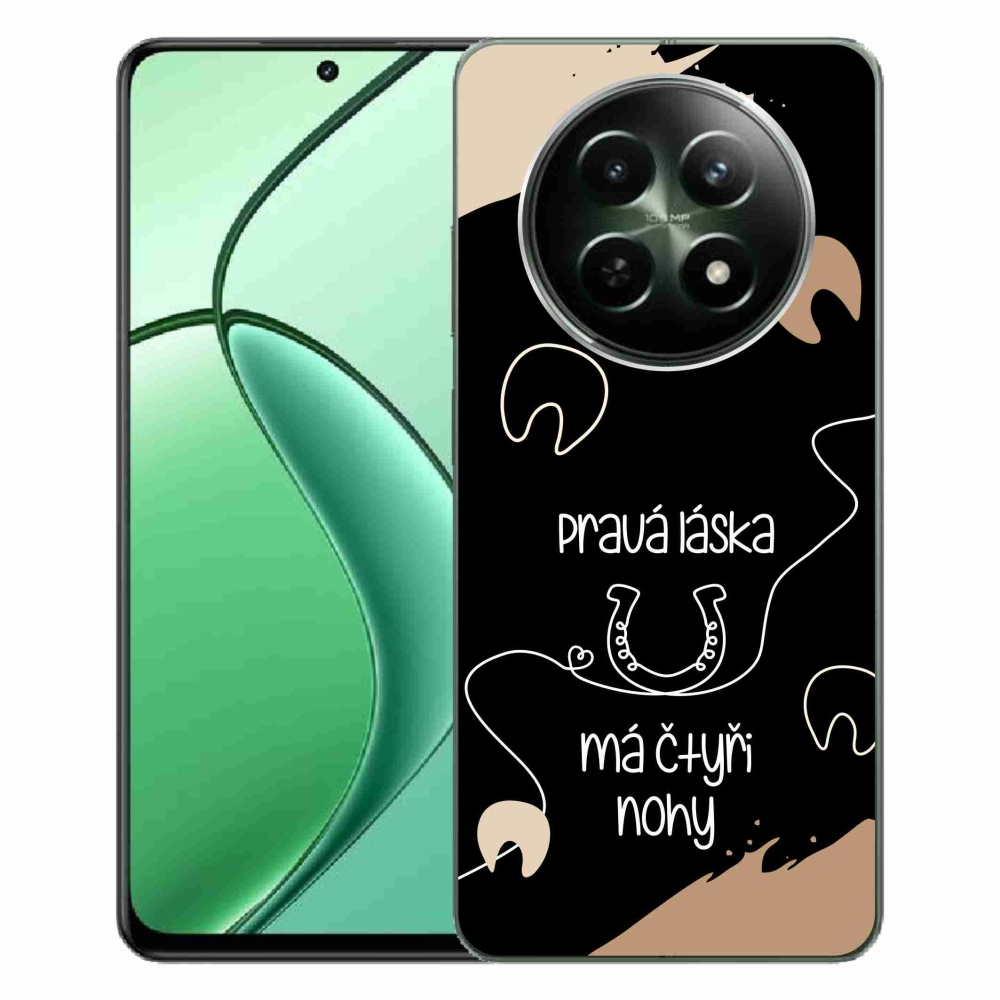 Gélový kryt mmCase na Realme 12 5G/12x 5G - konský motív čierne pozadie