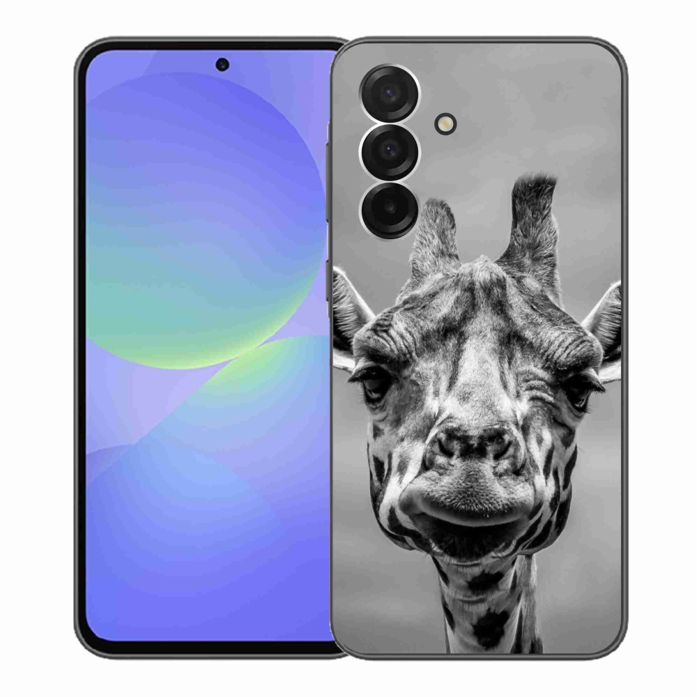 Gélový kryt mmCase na Samsung Galaxy A36 5G - čiernobiela žirafa