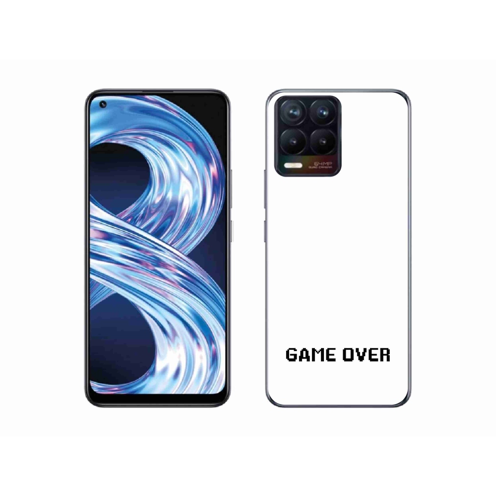 Gélový kryt mmCase na Realme 8 4G - game over biele pozadie