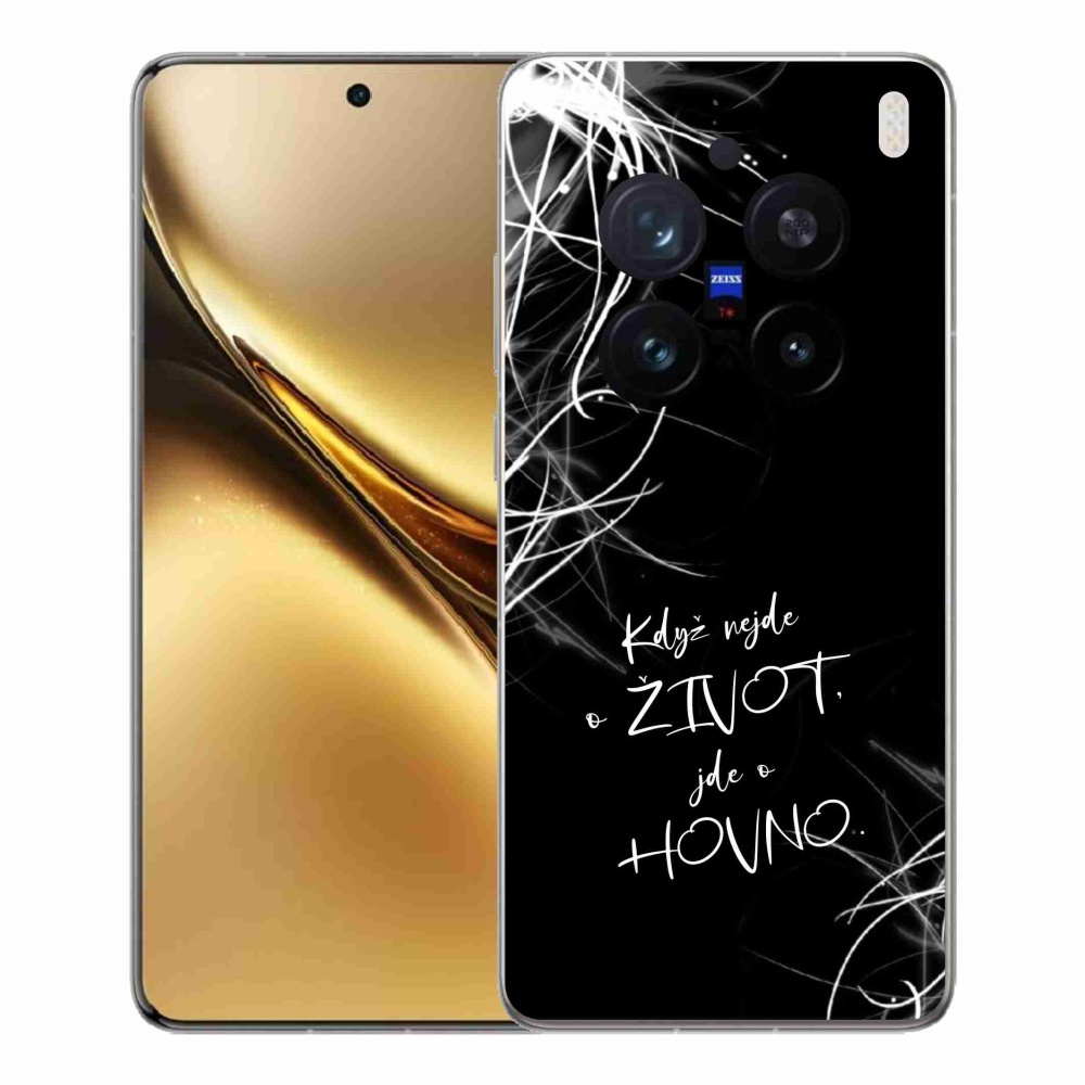 Gélový kryt mmCase na Vivo X200 Pro 5G - vtipný text 16 čierne pozadie