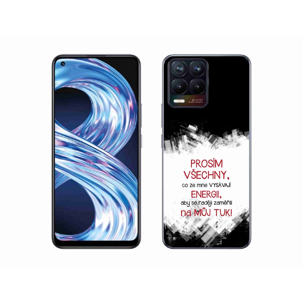 Gélový kryt mmCase na Realme 8 4G - vtipný text 1 červený